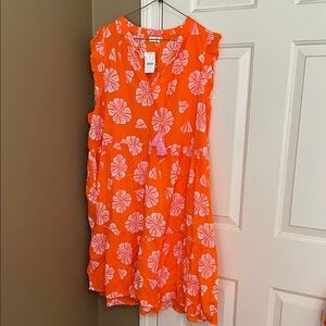 J. Crew Orange and Pink Floral Dress